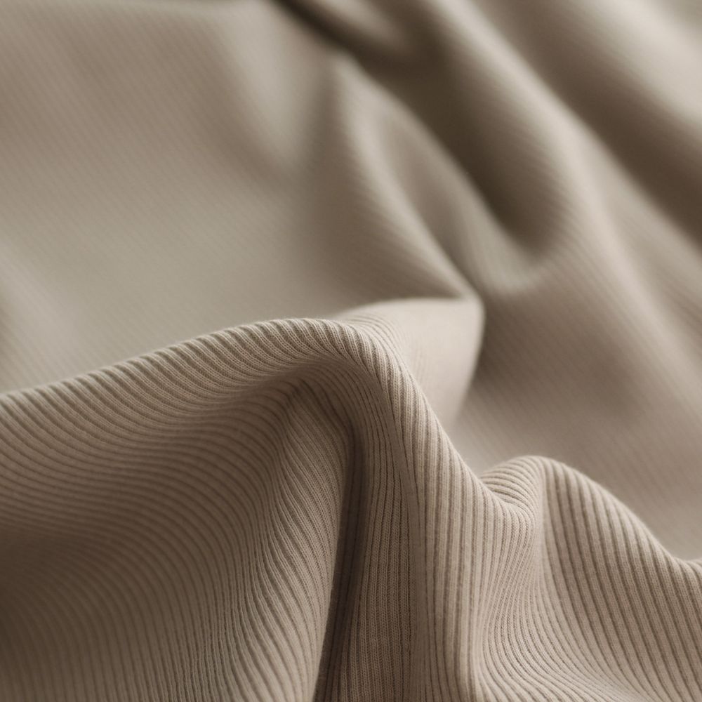 copy of Jersey coton côtes fines coloris taupe
