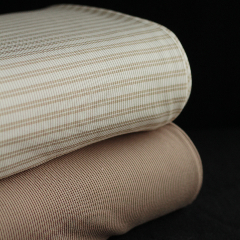 Jersey coton côtes fines coloris ficelle