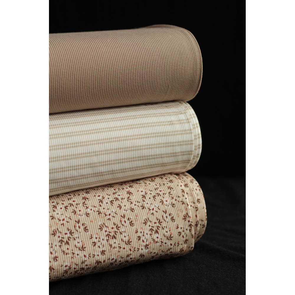 Jersey coton côtes fines coloris ficelle