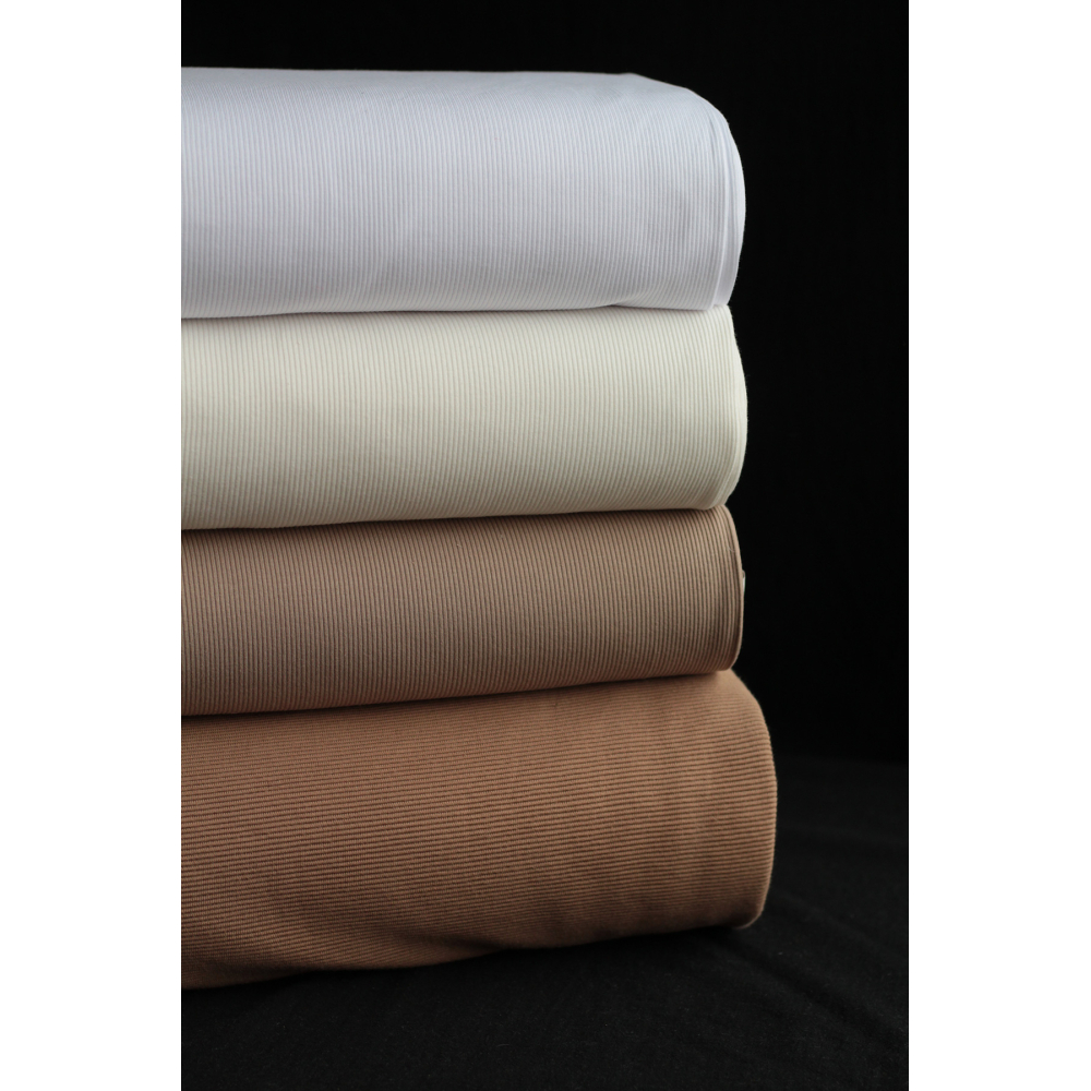 Jersey coton côtes fines coloris ficelle