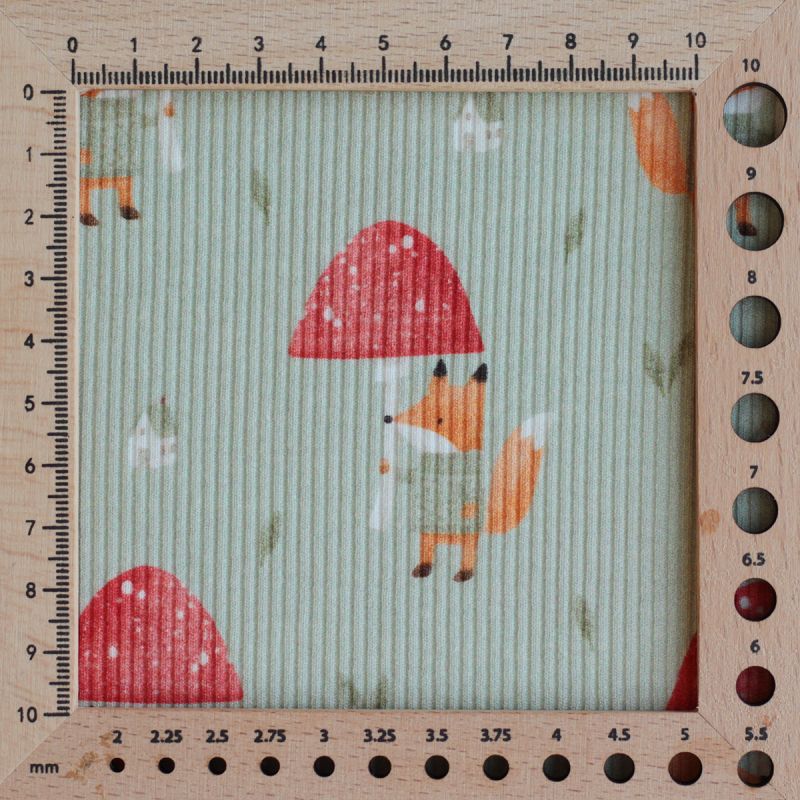 copy of Jersey coton côtes fines écru à motifs fleuri beige