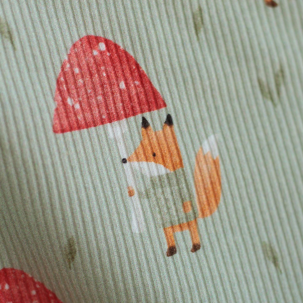 copy of Jersey coton côtes fines écru à motifs fleuri beige