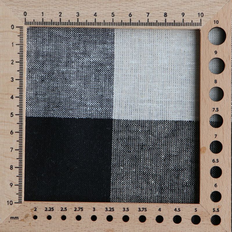 copy of Tissu lin viscose grand vichy bleu marine et écru