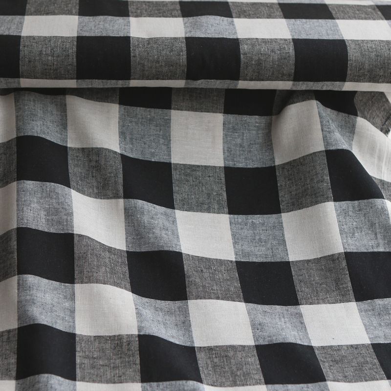 copy of Tissu lin viscose grand vichy noir et écru