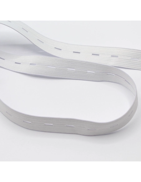 Elastique boutonnière 19mm x 1m BLANC