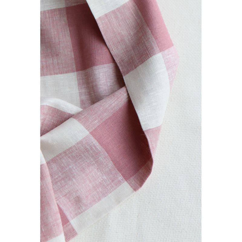 copy of Tissu lin viscose grand vichy bleu marine et écru