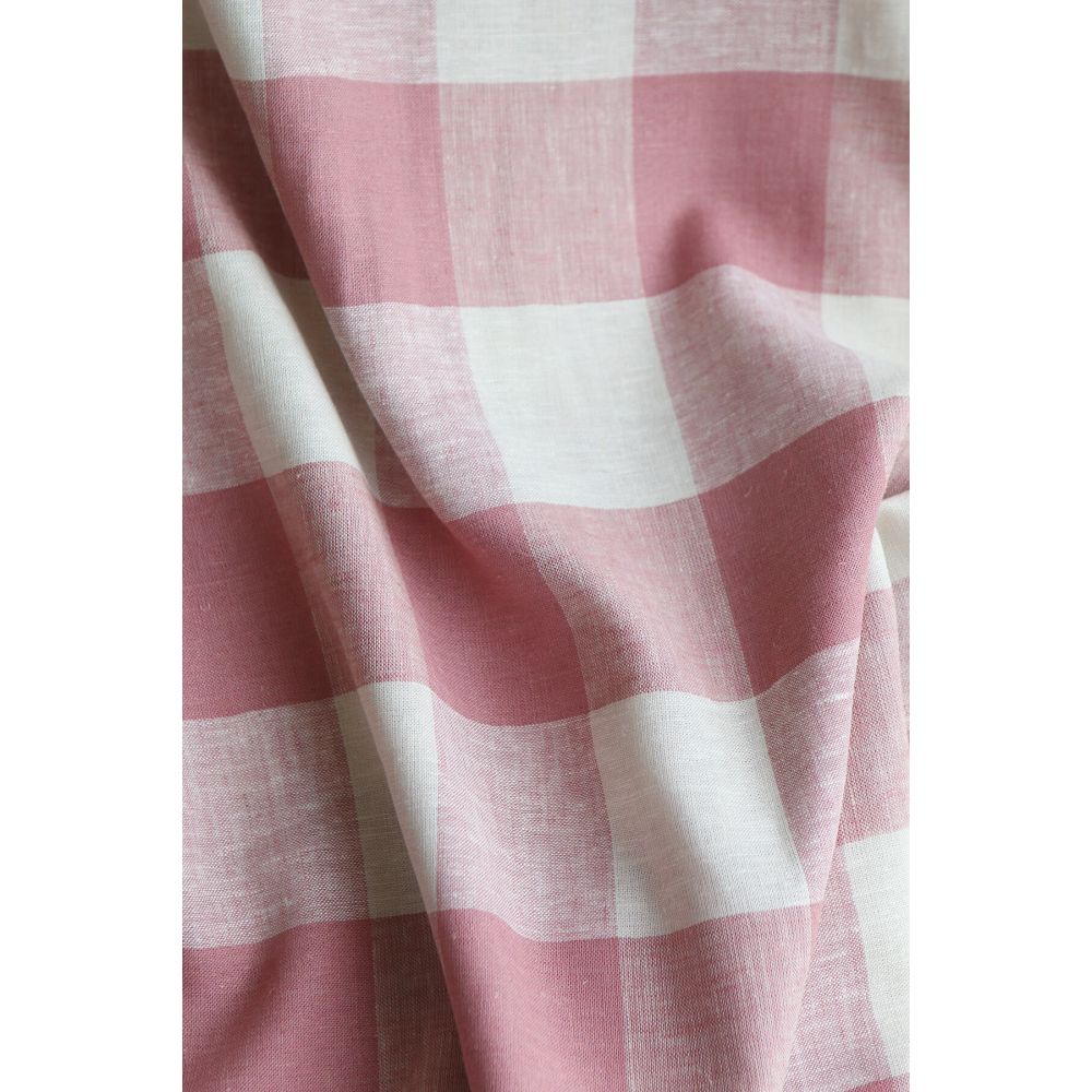 copy of Tissu lin viscose grand vichy bleu marine et écru