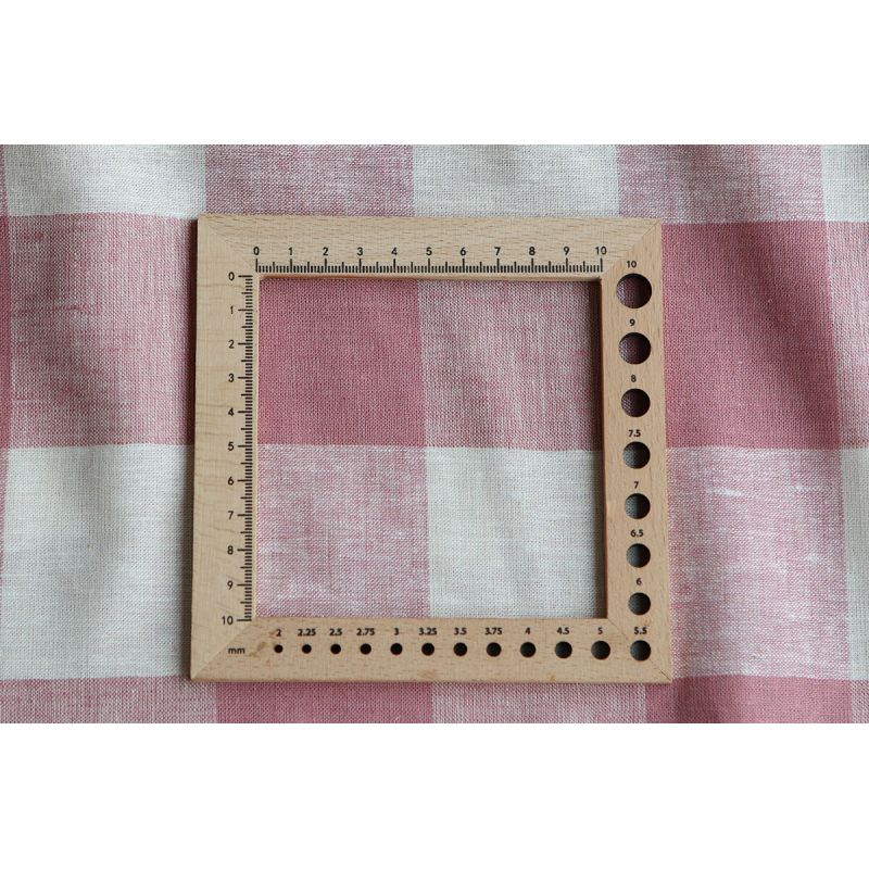 copy of Tissu lin viscose grand vichy bleu marine et écru