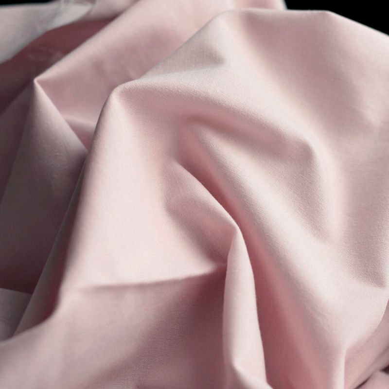 Popeline coton douce qualité SWEET coloris uni rose tendre