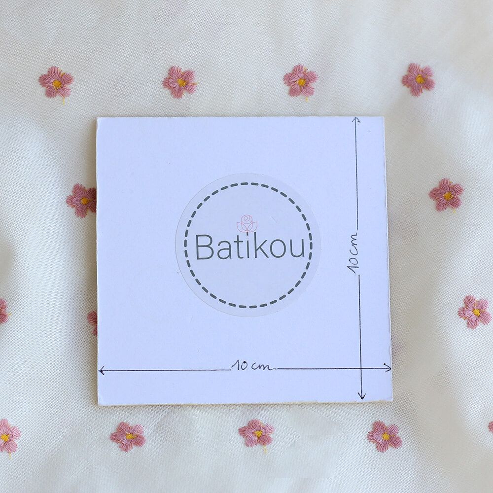 copy of Popeline coton organique broderies pâquerettes