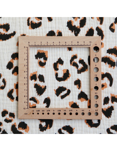 Double gaze de coton Fauve Graou fond écru