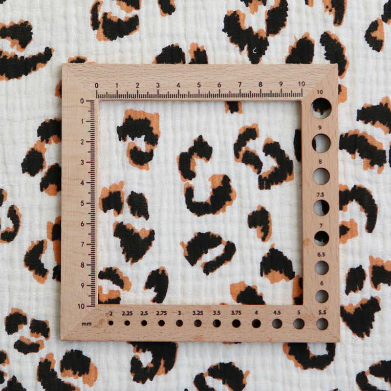 Double gaze de coton Fauve Graou fond écru