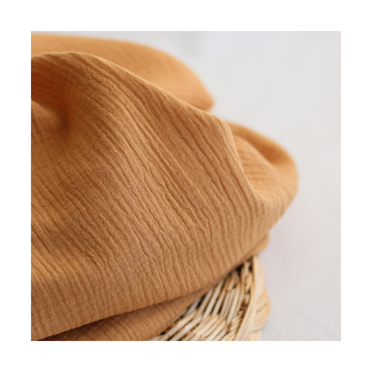 Double gaze de coton unie camel Double gaze de coton unie camel