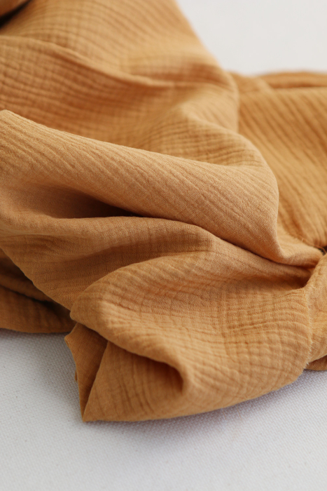 Double gaze de coton unie camel