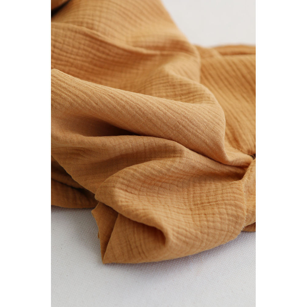 Double gaze de coton unie camel