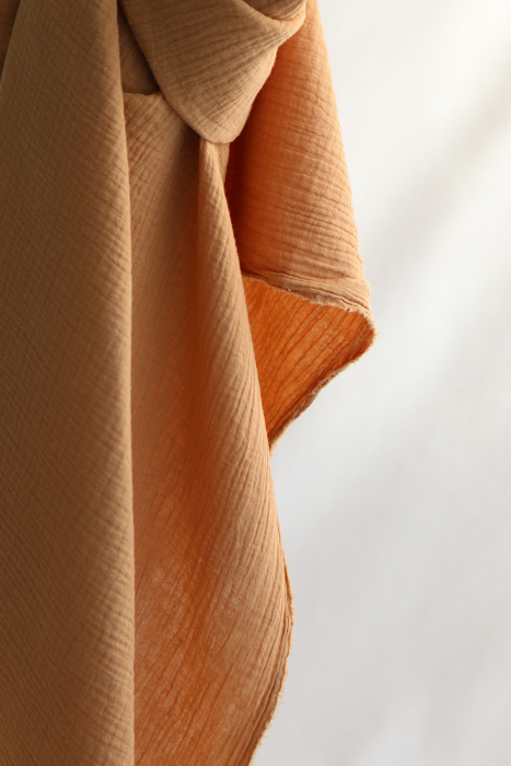 Double gaze de coton unie camel