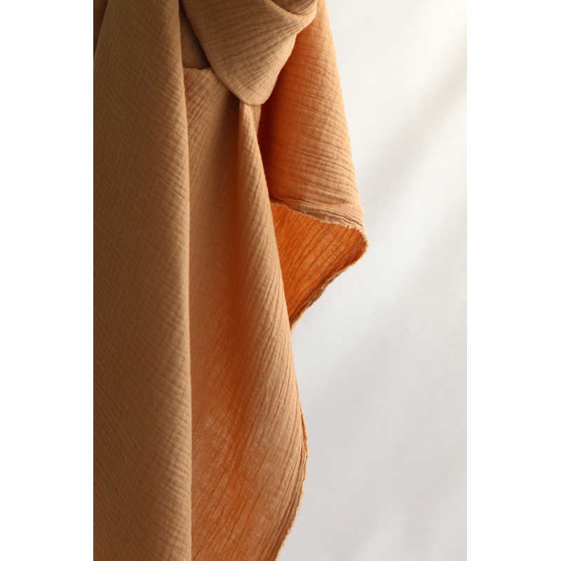 Double gaze de coton unie camel