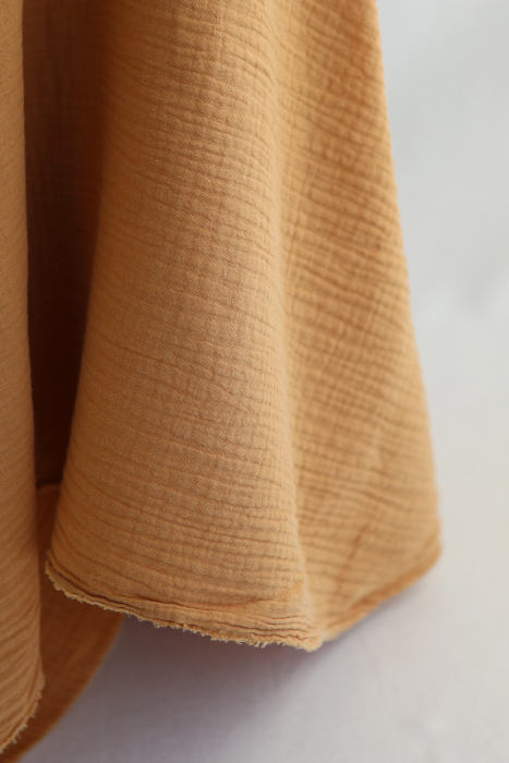 Double gaze de coton unie camel