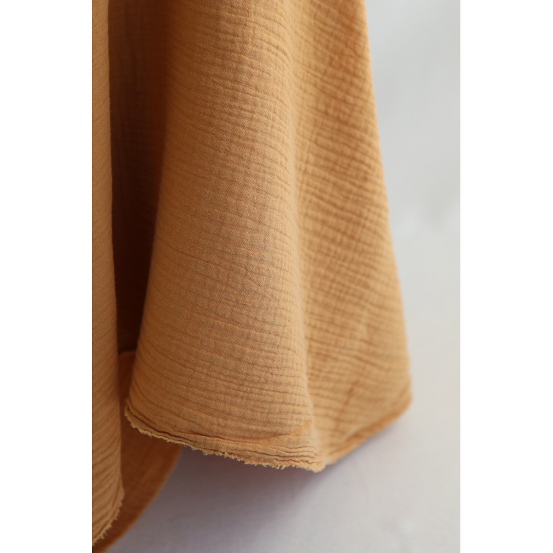 Double gaze de coton unie camel