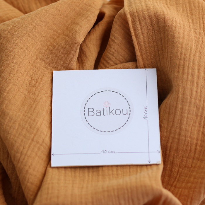 Double gaze de coton unie camel