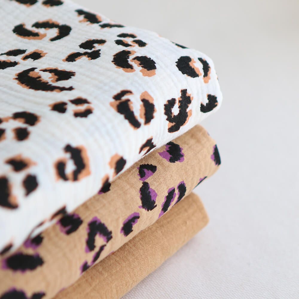 Double gaze de coton unie camel