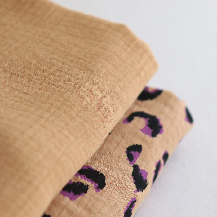 Double gaze de coton unie camel