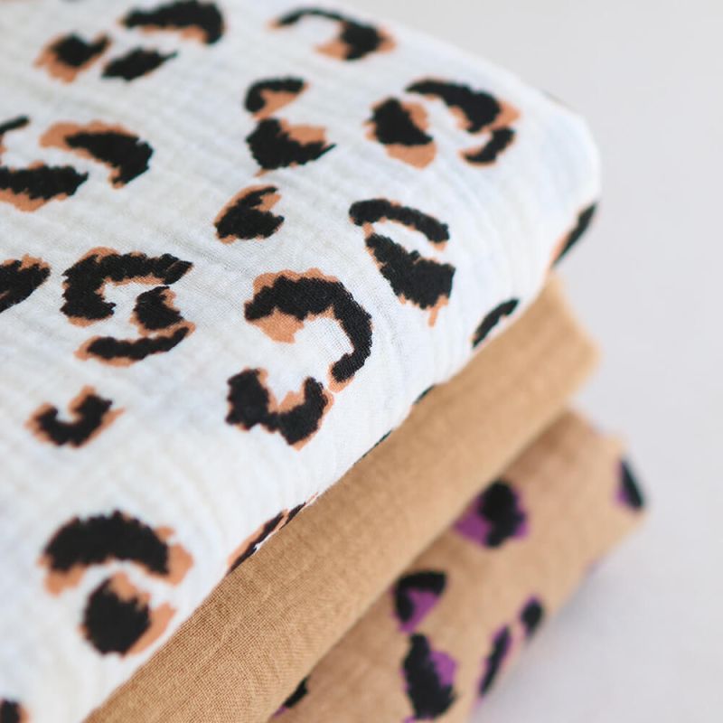 Double gaze de coton unie camel