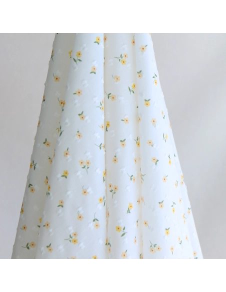 copy of Rozen - Plumetis de coton blanc imprimé exclusif bleu cobalt