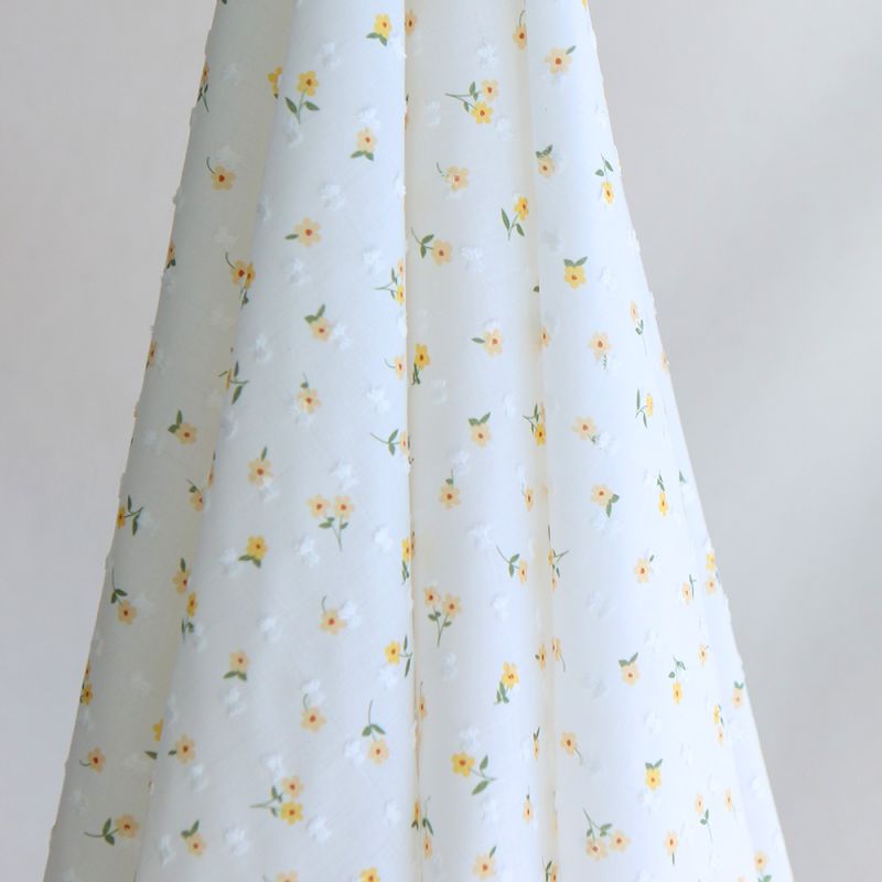 copy of Rozen - Plumetis de coton blanc imprimé exclusif bleu cobalt