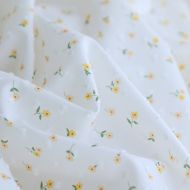 copy of Rozen - Plumetis de coton blanc imprimé exclusif bleu cobalt