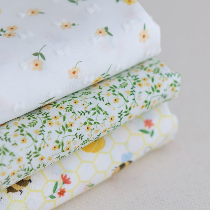 copy of Rozen - Plumetis de coton blanc imprimé exclusif bleu cobalt