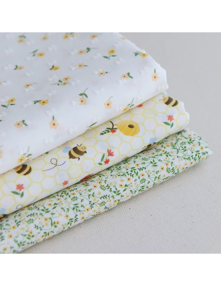 copy of Rozen - Plumetis de coton blanc imprimé exclusif bleu cobalt