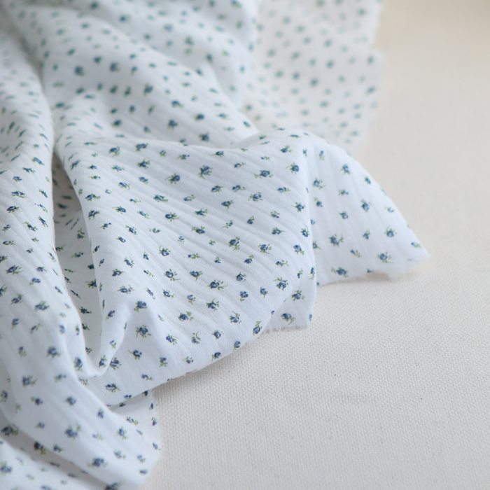 copy of Carole - Double gaze de coton BIO fleuri orange