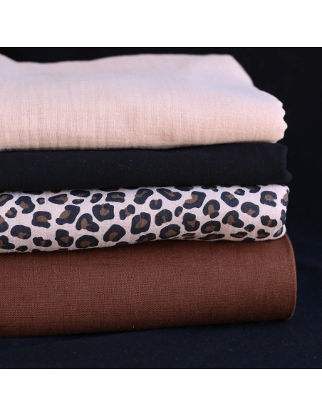 Lin lavé coloris Noisette