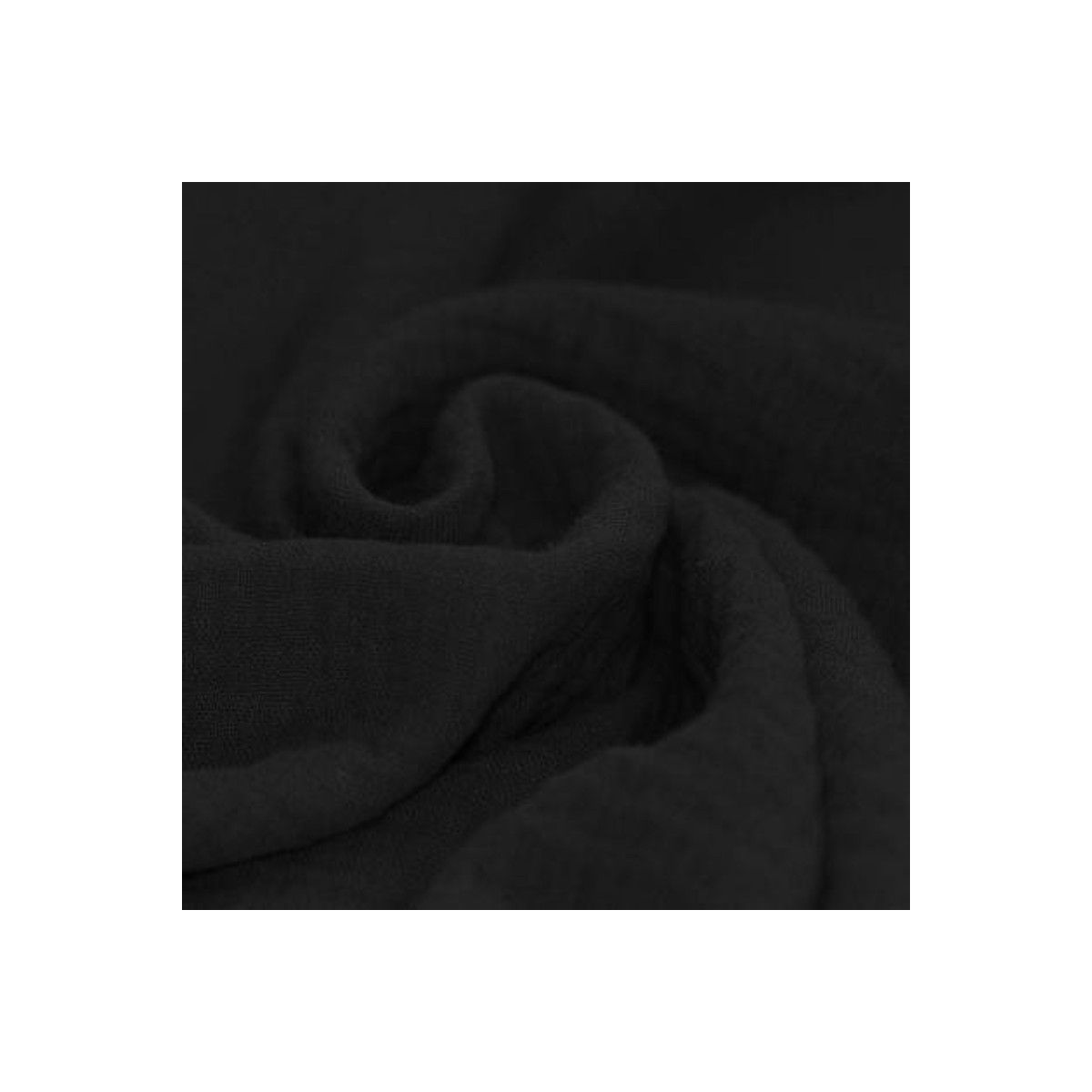 Double gaze de coton BIO unie noir Double gaze de coton BIO unie noir