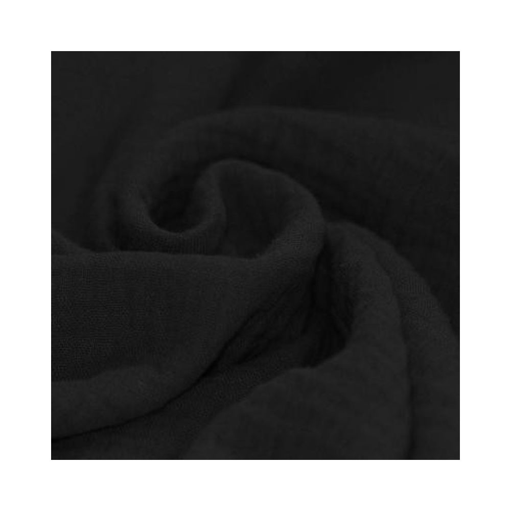 Double gaze de coton BIO unie noir