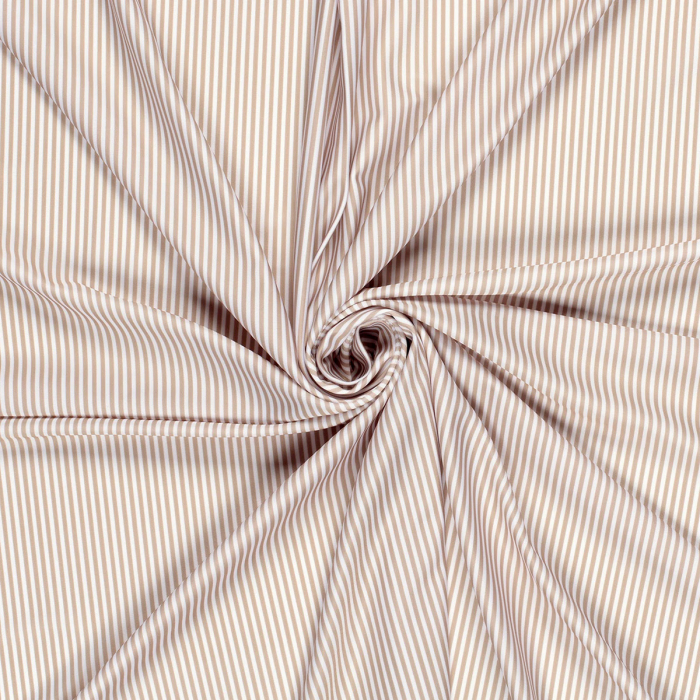 Tissu Lycra (maillot de bain) UPF50 rayures écru et beige