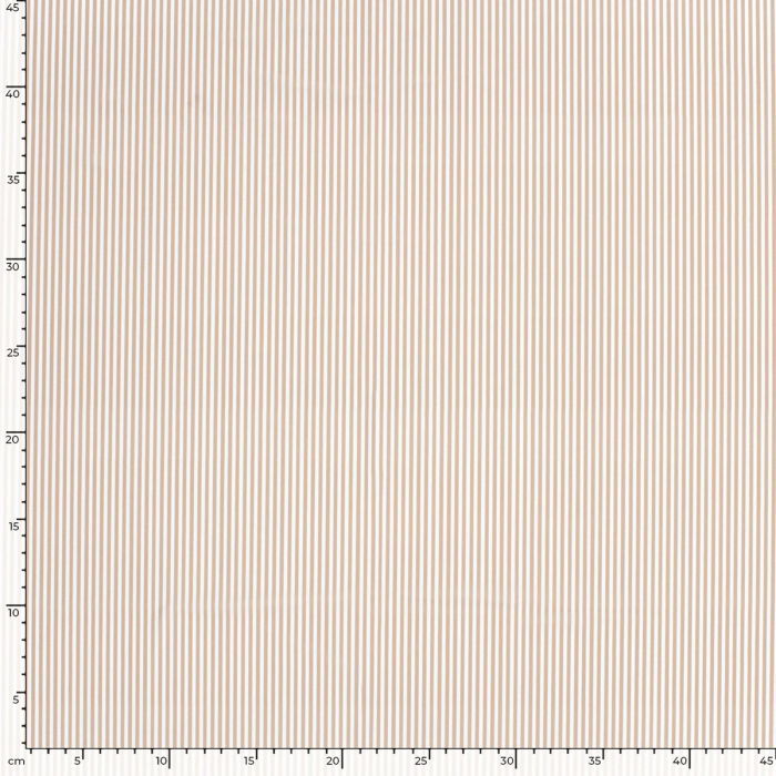 Tissu Lycra (maillot de bain) UPF50 rayures écru et beige