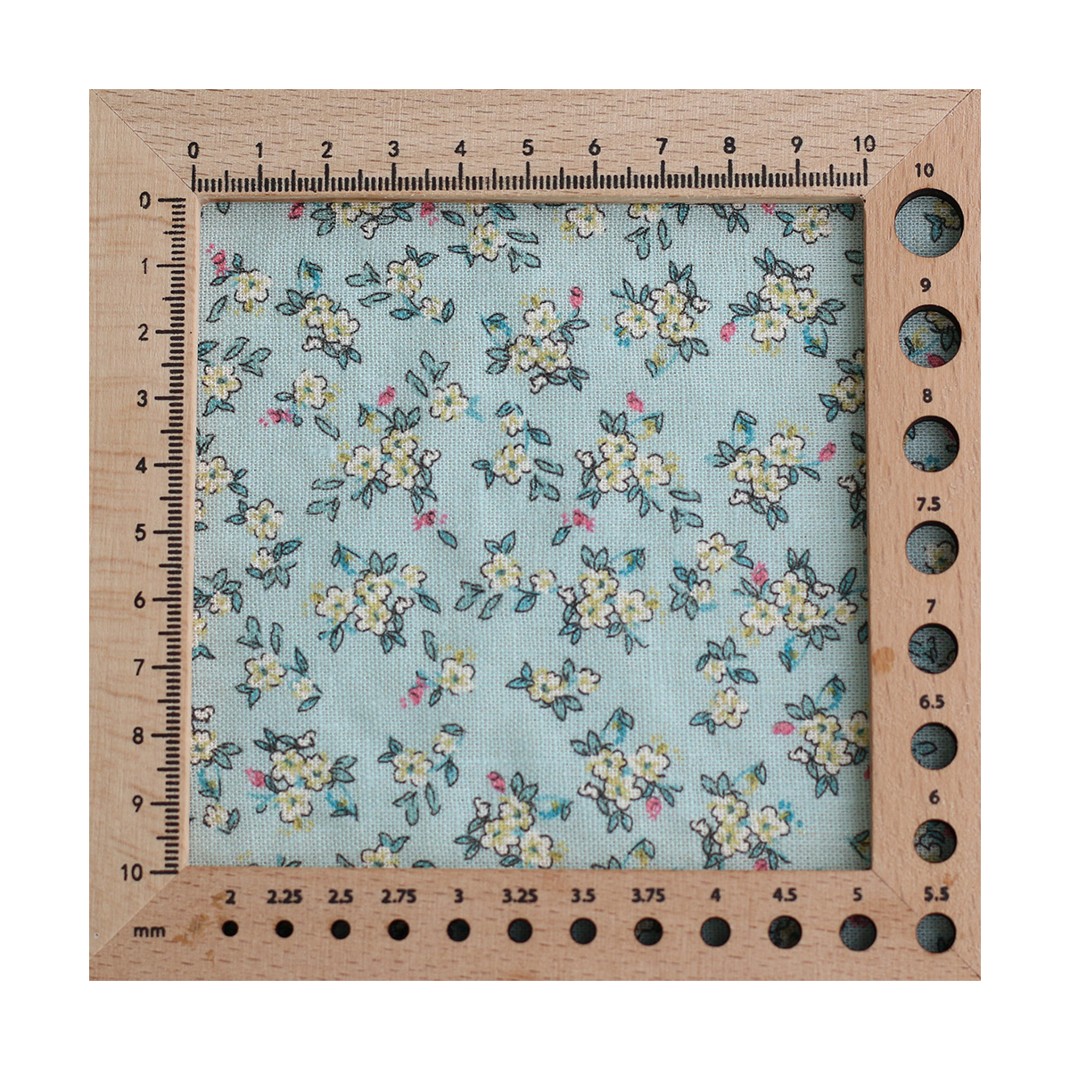 Lin et coton fond jade motif petit fleuri