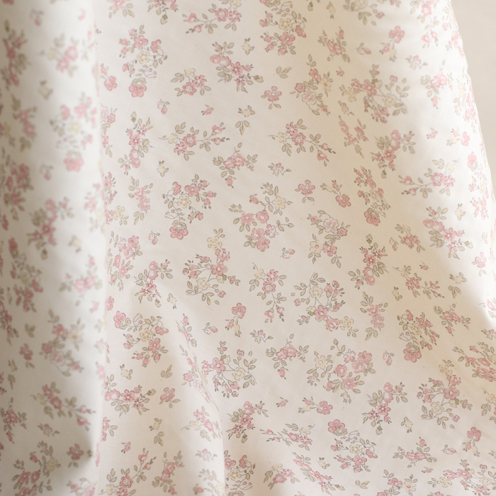 copy of Romy - Popeline douce coton organique fond ivoire imprimé fleuri