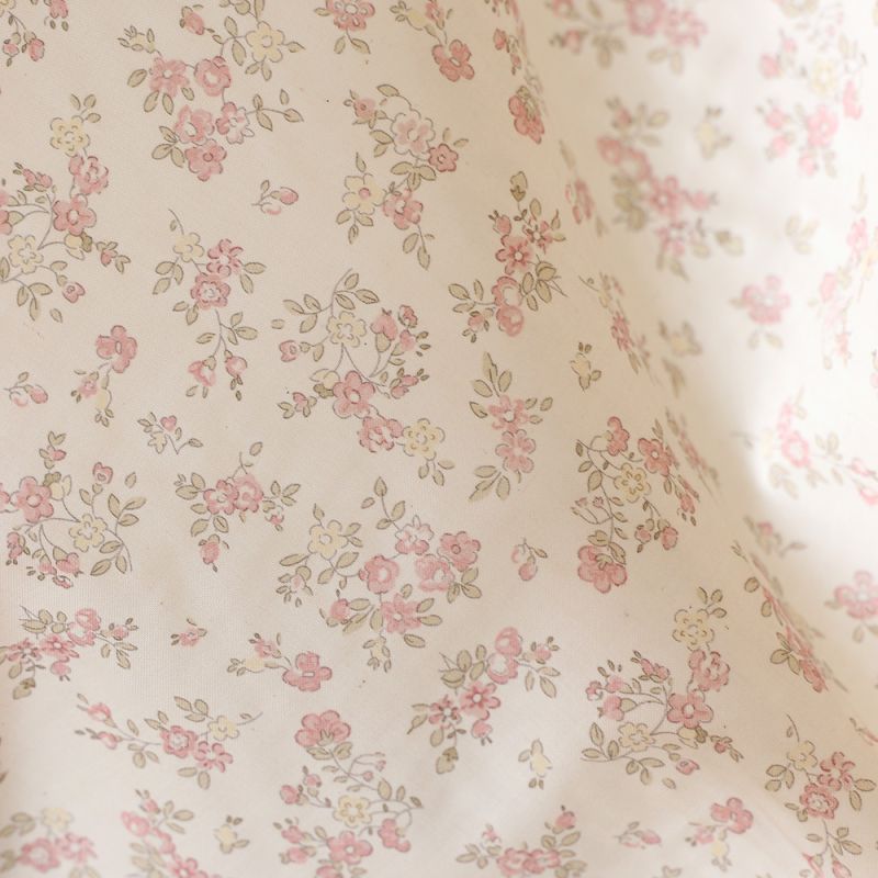 copy of Romy - Popeline douce coton organique fond ivoire imprimé fleuri