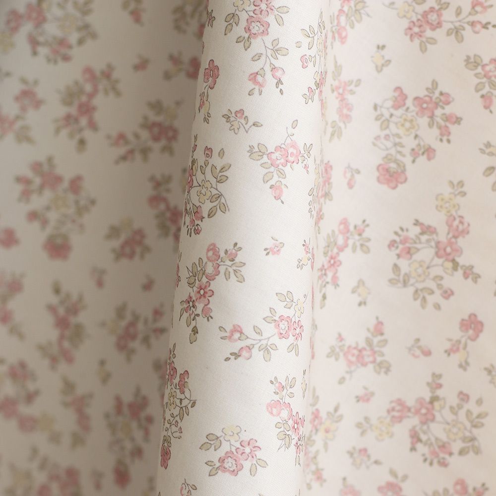 copy of Romy - Popeline douce coton organique fond ivoire imprimé fleuri