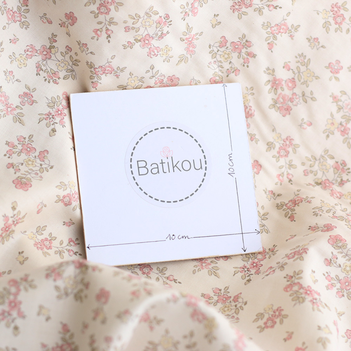 copy of Romy - Popeline douce coton organique fond ivoire imprimé fleuri