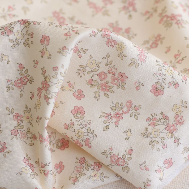 copy of Romy - Popeline douce coton organique fond ivoire imprimé fleuri