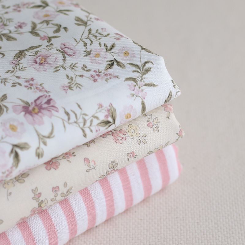 copy of Romy - Popeline douce coton organique fond ivoire imprimé fleuri