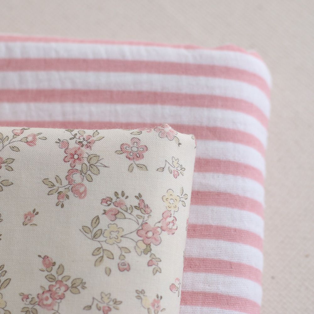 copy of Romy - Popeline douce coton organique fond ivoire imprimé fleuri