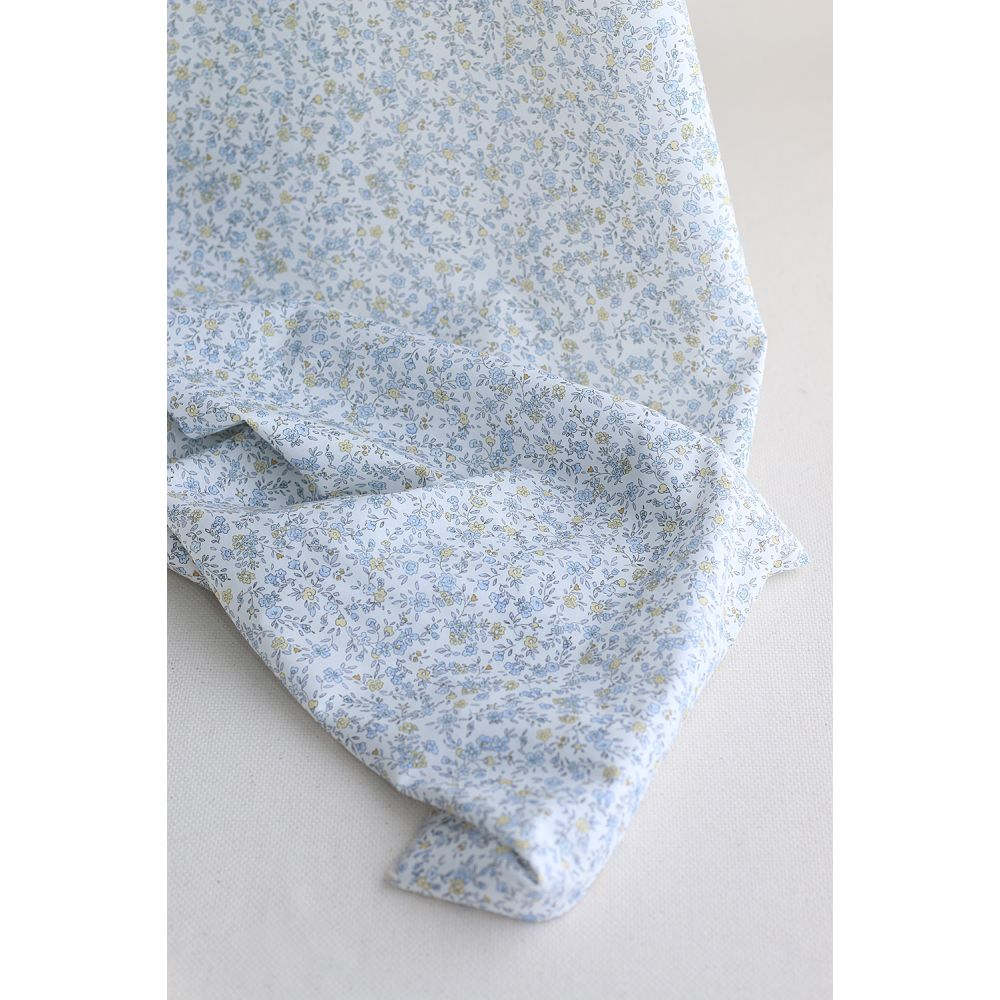 Suzy - Batiste de coton douce à imprimé fleuri bleu