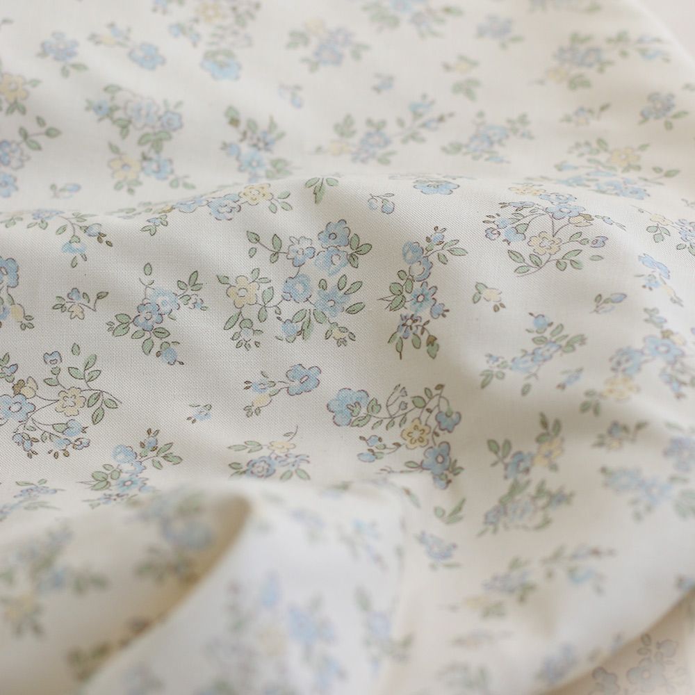 copy of Scarlett - Popeline douce coton organique fond ivoire imprimé fleuri