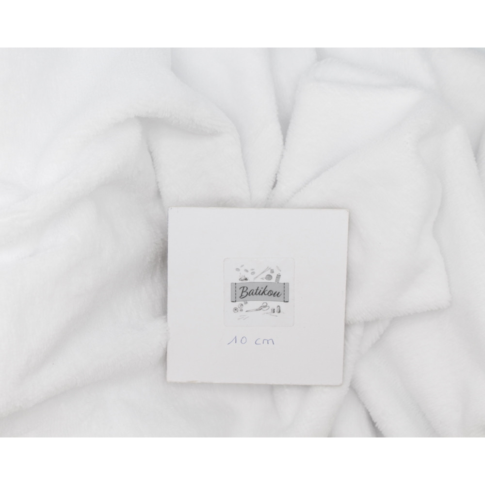 Eponge bambou / coton doudou coloris blanc  - 3