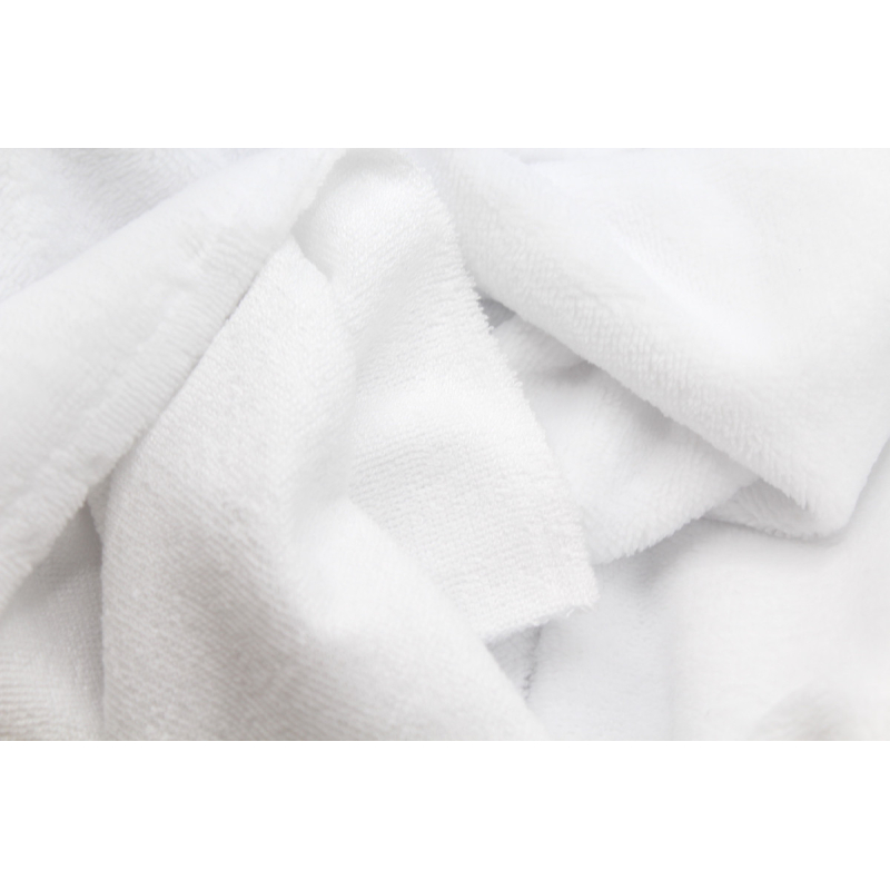 Eponge bambou / coton doudou coloris blanc  - 2